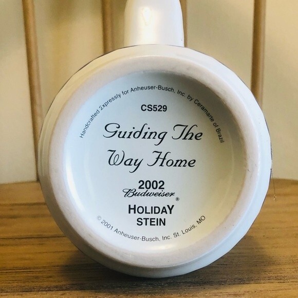 Vintage Budweiser 2002 Holiday Beer Stein “Guiding The Way Home” - Picture 2 of 10